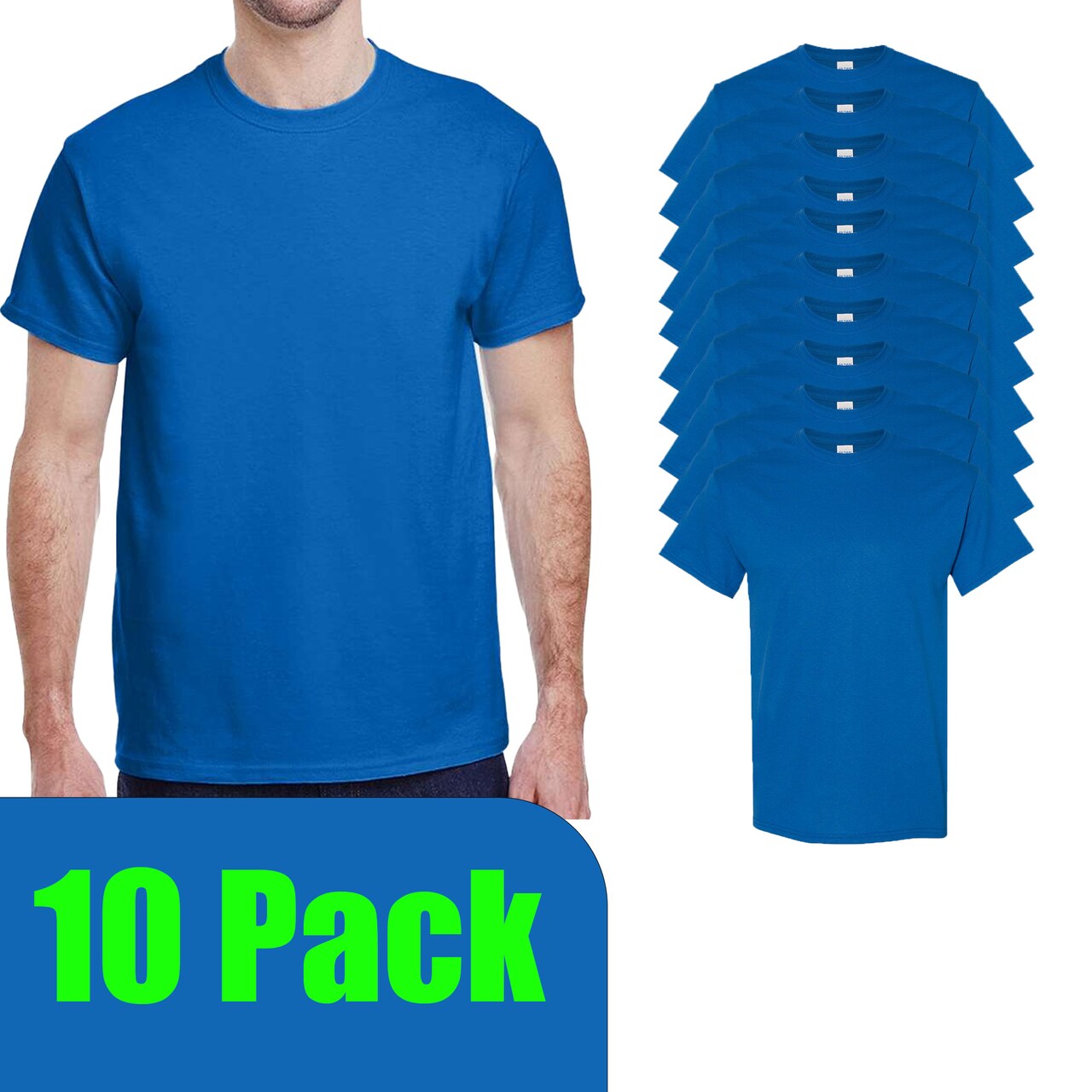 Gildan Unisex Neon Blue Crewneck T-Shirt Blanks for Crafting, Printing & Design Projects